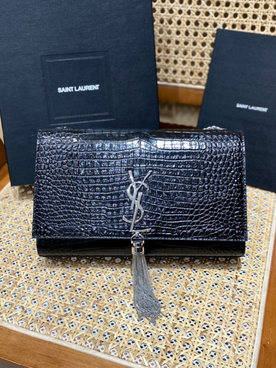 YSL-악어가죽 케이트 테슬 숄더백-65