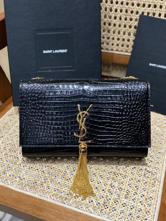 YSL-악어가죽 케이트 테슬 숄더백-66