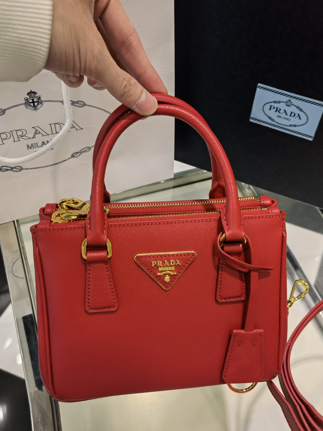 PRADA-더블 사피아노 미니백-37