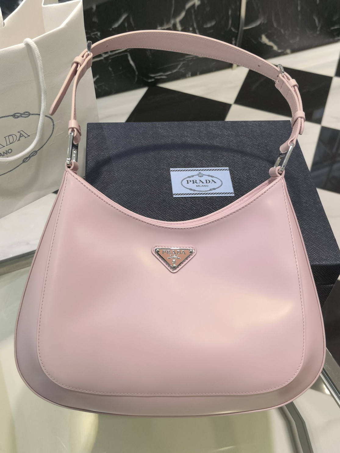 PRADA-클레오 브러시드 숄더백-39