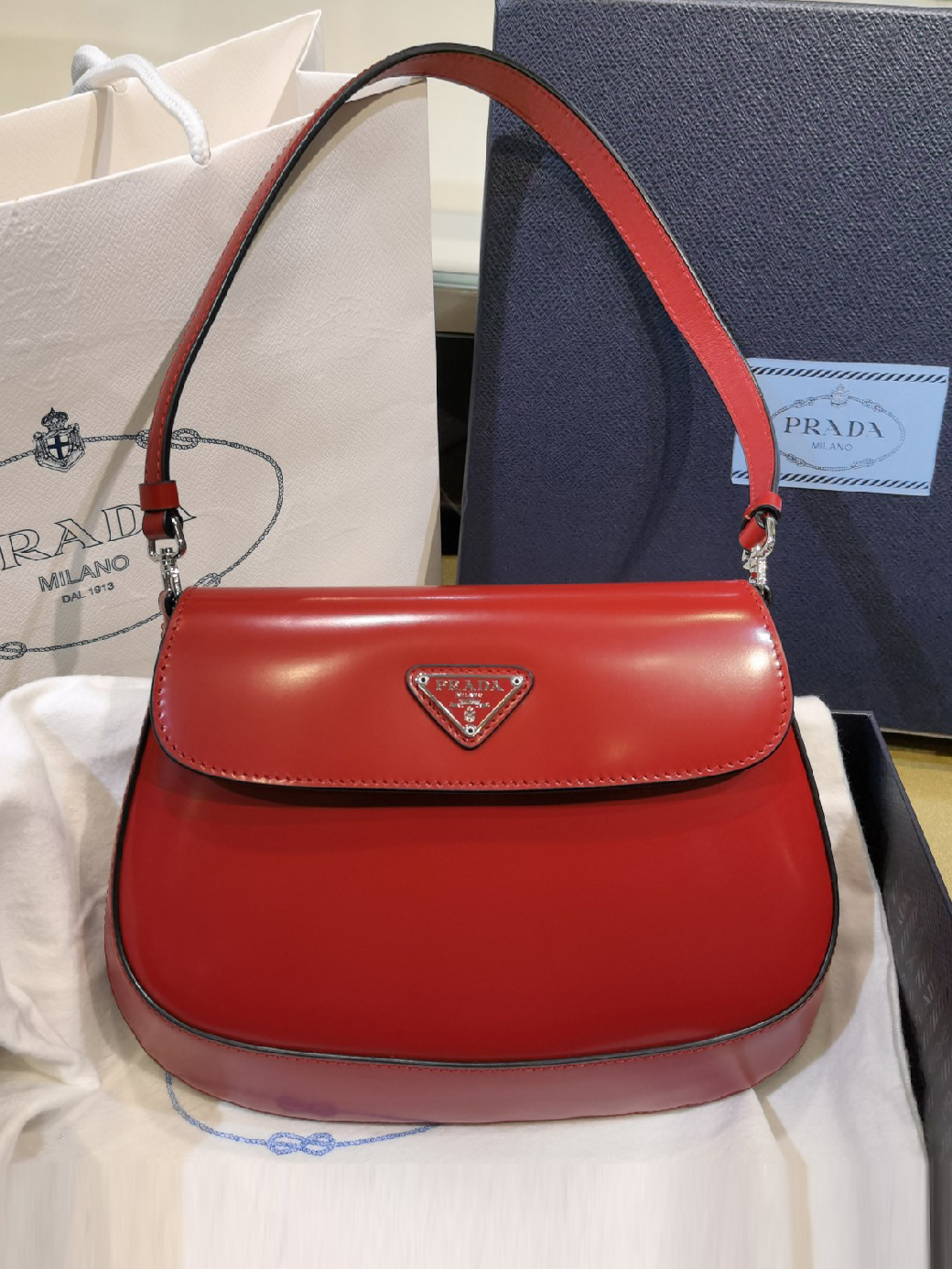 PRADA-클레오 브러시드 플랩백-52