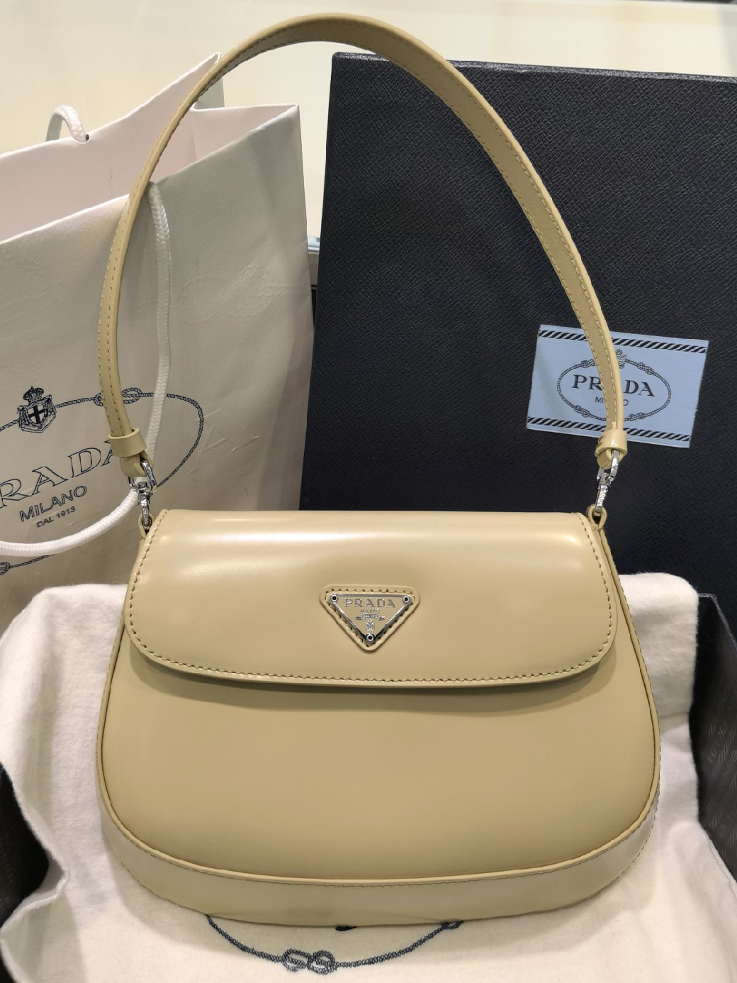 PRADA-클레오 브러시드 플랩백-54