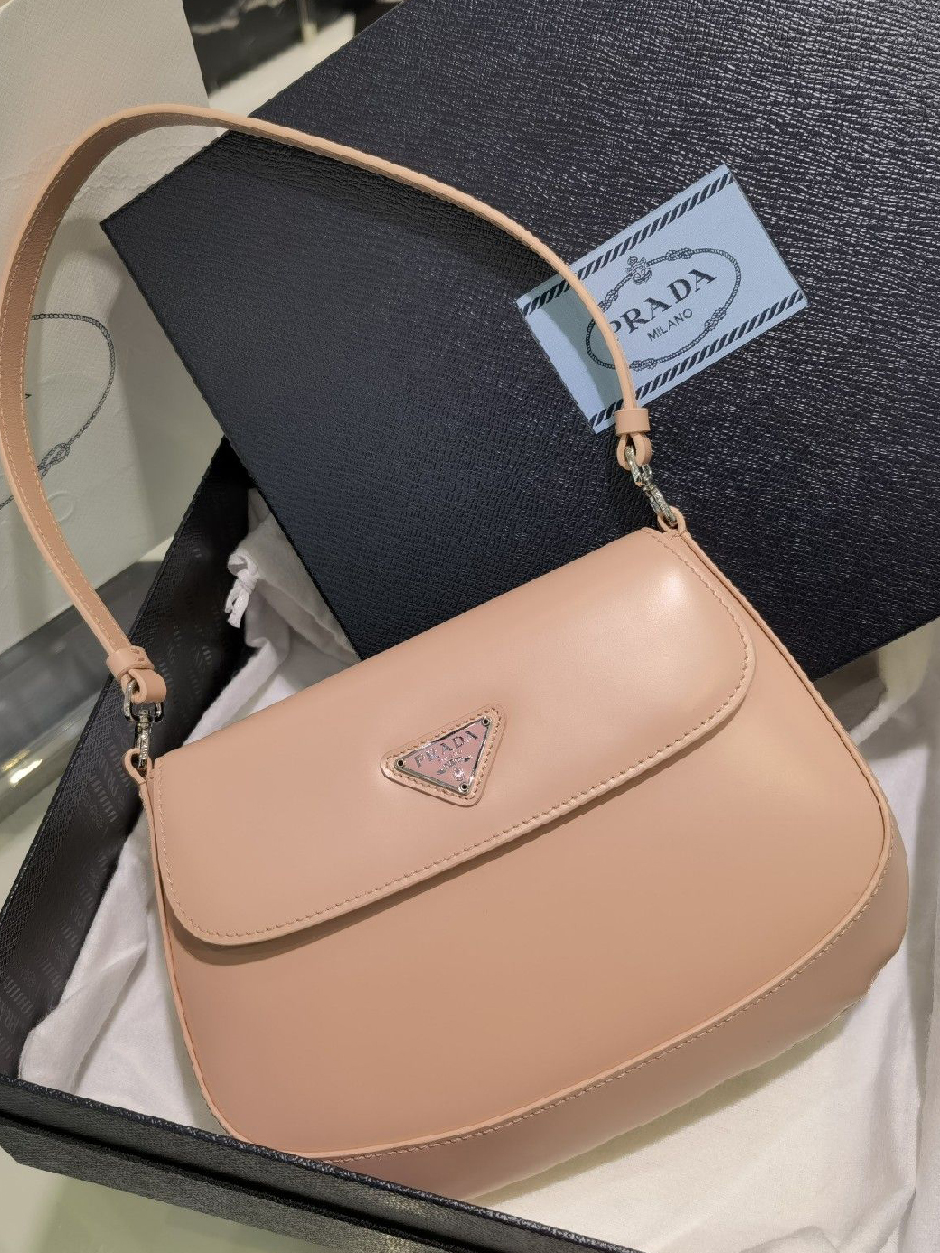 PRADA-클레오 브러시드 플랩백-57