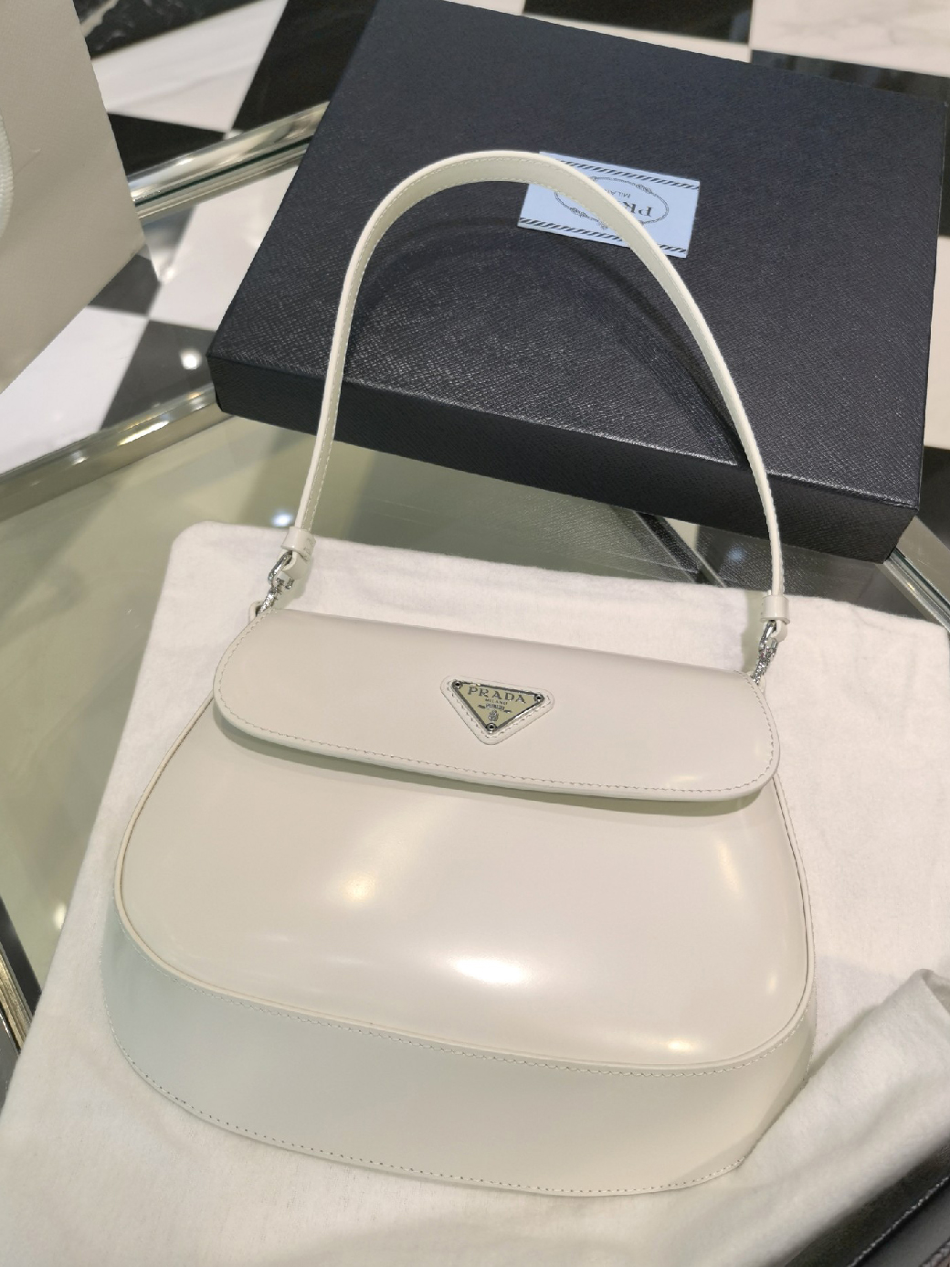 PRADA-클레오 브러시드 플랩백-58