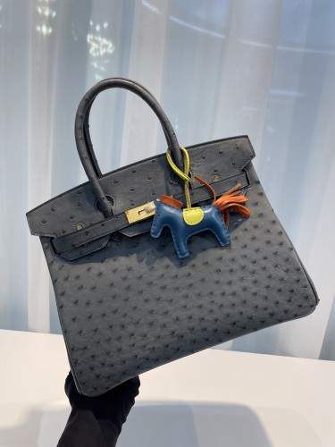 HERMES-버킨30 타조가죽 금장-72