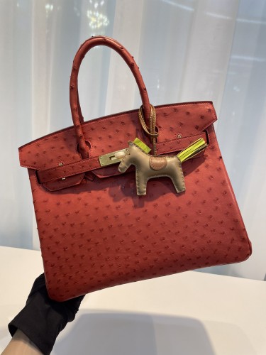 HERMES-버킨30 타조가죽 금장-79