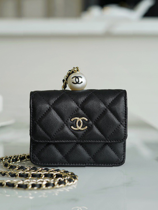 CHANEL-클래식 반지갑 캐비어 블랙 은장-315