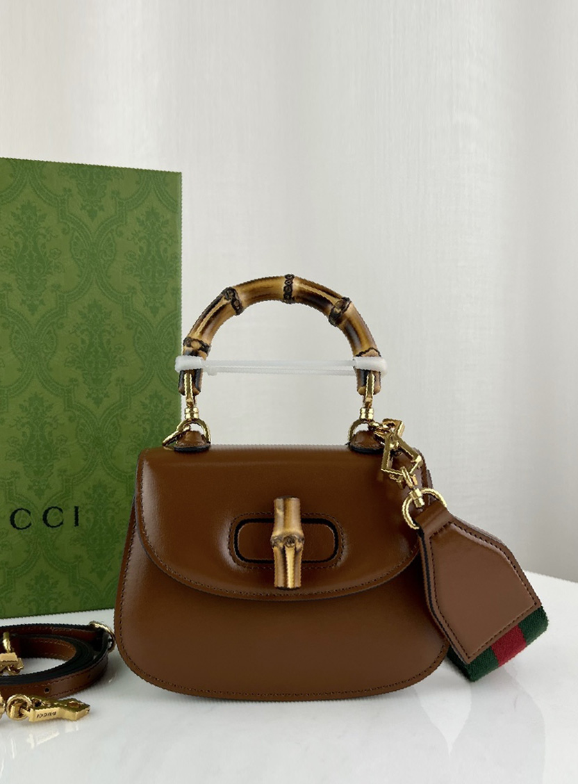 GUCCI-뱀부 탑 핸들백 미니-B17