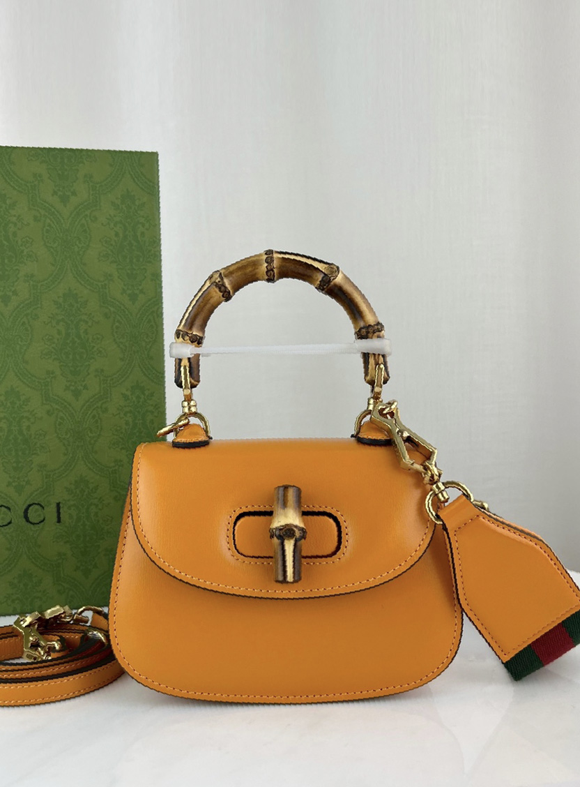 GUCCI-뱀부 탑 핸들백 미니-B21