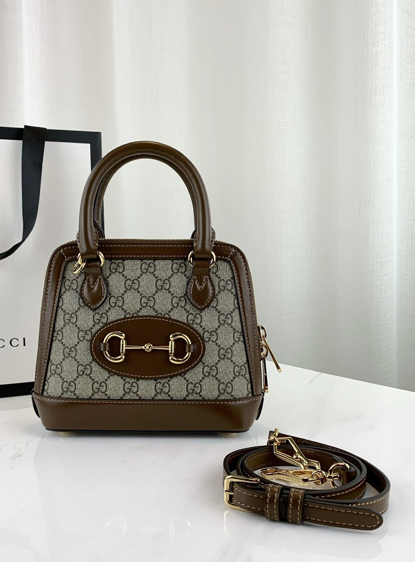 GUCCI-홀스빗 1955 GG 탑핸들 백 미니-B53
