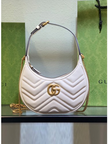 GUCCI-구찌 GG 마몬트 마틀라세 하프문 미니백-B66