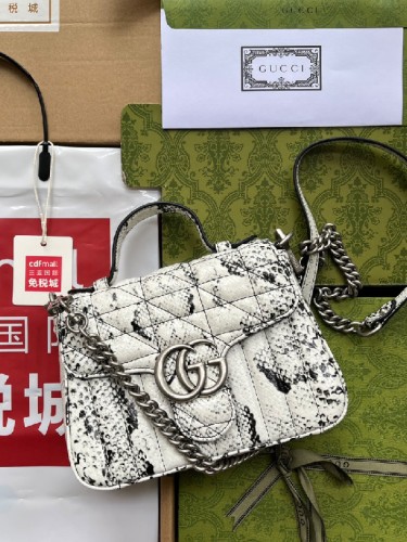 GUCCI-구찌 GG 마몬트 탑핸들 토트백 미니-B76