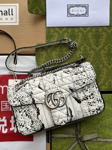 GUCCI-구찌 GG 마몽 마틀라세 숄더백 스몰-B77