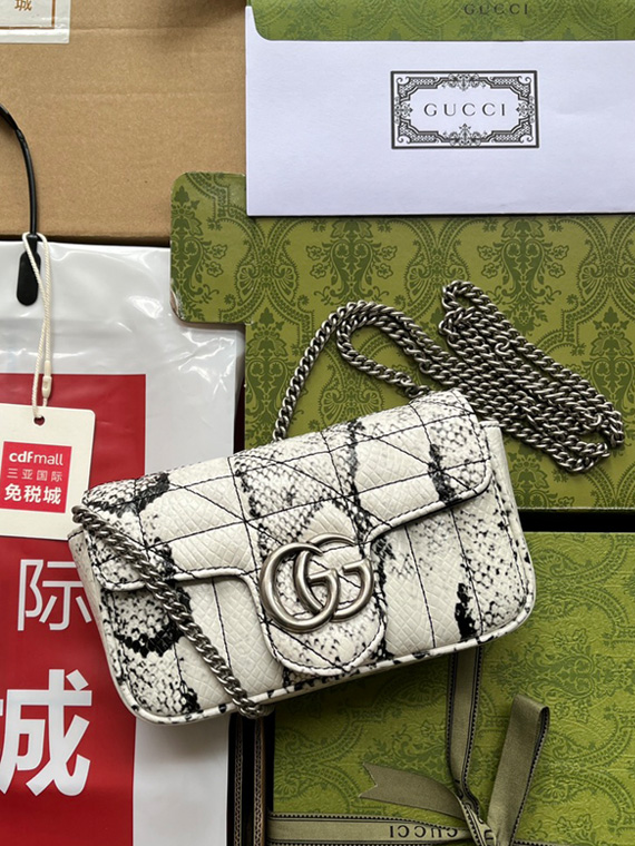 GUCCI-구찌 GG 마몬트 마틀라세 쇼퍼 미니백-B78