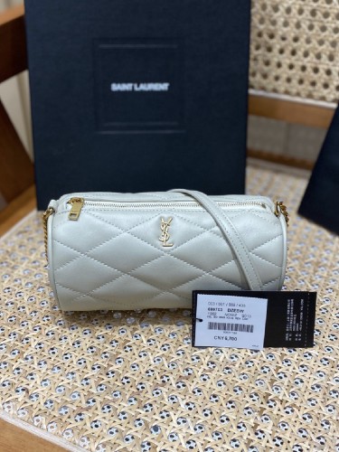 YSL-생로랑 퀄팅 램스킨 미니 튜브 숄더백-B07