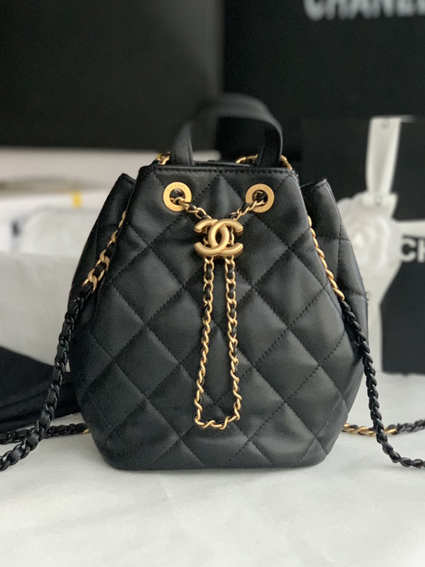 CHANEL-샤넬 탑핸들 체인 버킷백 백팩 미니-B28