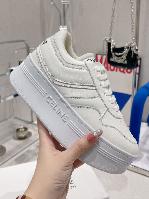 CELINE-셀린느 웨지 아웃솔 블록 스니커즈-카프스킨-S01 ( 굽높이: 6cm )