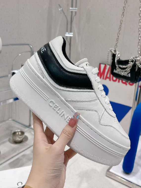 CELINE-셀린느 웨지 아웃솔 블록 스니커즈-카프스킨-S04 ( 굽높이: 6cm )