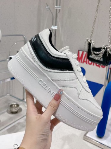 CELINE-셀린느 웨지 아웃솔 블록 스니커즈-카프스킨-S04 ( 굽높이: 6cm )