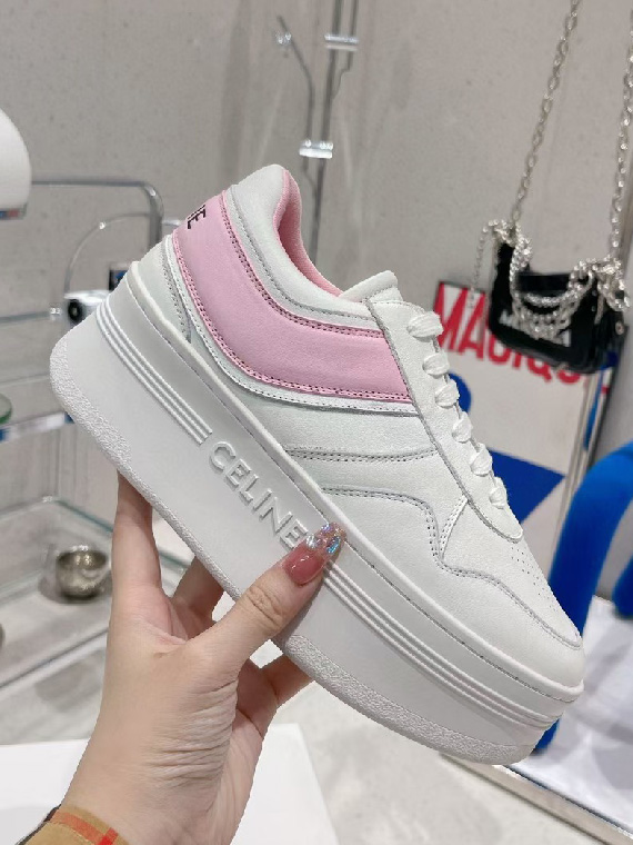 CELINE-셀린느 웨지 아웃솔 블록 스니커즈-카프스킨-S05 ( 굽높이: 6cm )