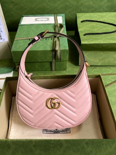 GUCCI-구찌 GG 마몬트 마틀라세 하프문 호보백-B132