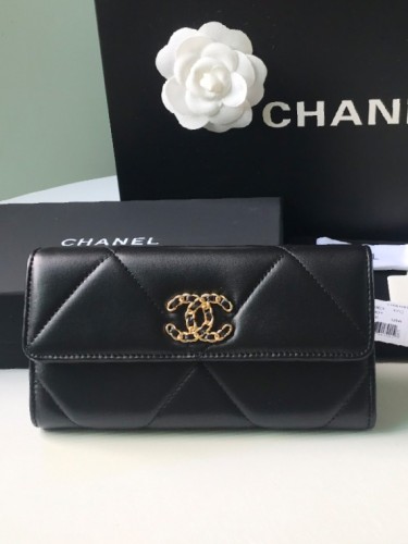 CHANEL-샤넬19 램스킨 플랩 장지갑-W19