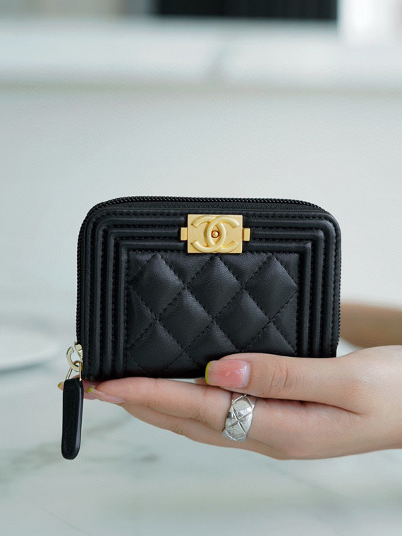 CHANEL-샤넬 보이 지퍼 카드지갑-W34
