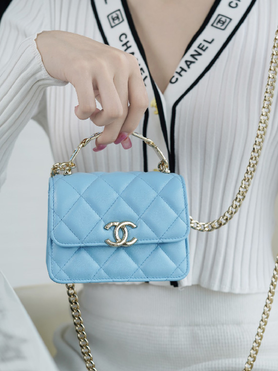 CHANEL-샤넬 22s 코코 로고 탑핸들 크로스백 미니 AP2758 ( 13CM )-B63