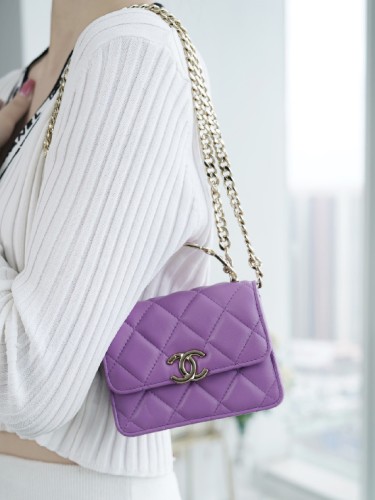 CHANEL-샤넬 22s 코코 로고 탑핸들 크로스백 미니 AP2758 ( 13CM )-B64