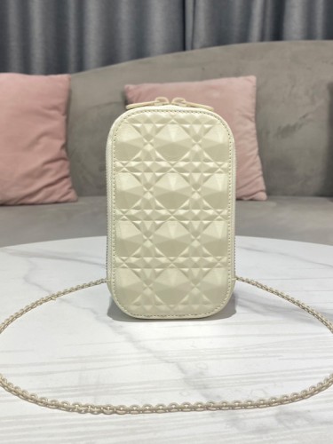 DIOR-레이디 디올 핸드폰 가방 로즈 드 방 다이아몬드 까나쥬-B134