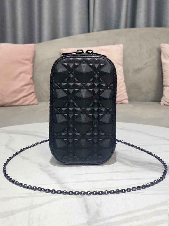 DIOR-레이디 디올 핸드폰 가방 로즈 드 방 다이아몬드 까나쥬-B135