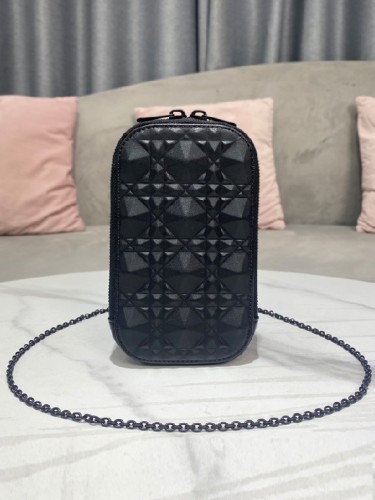 DIOR-레이디 디올 핸드폰 가방 로즈 드 방 다이아몬드 까나쥬-B135