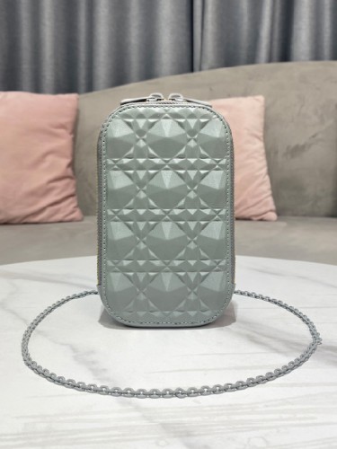 DIOR-레이디 디올 핸드폰 가방 로즈 드 방 다이아몬드 까나쥬-B137